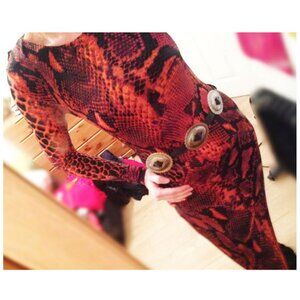 red snake midi dress new
